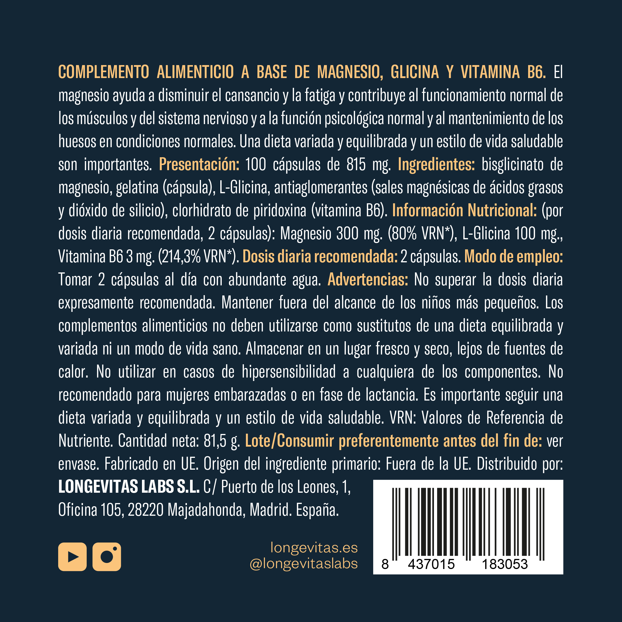 Fórmula Magnesio Bisglicinato