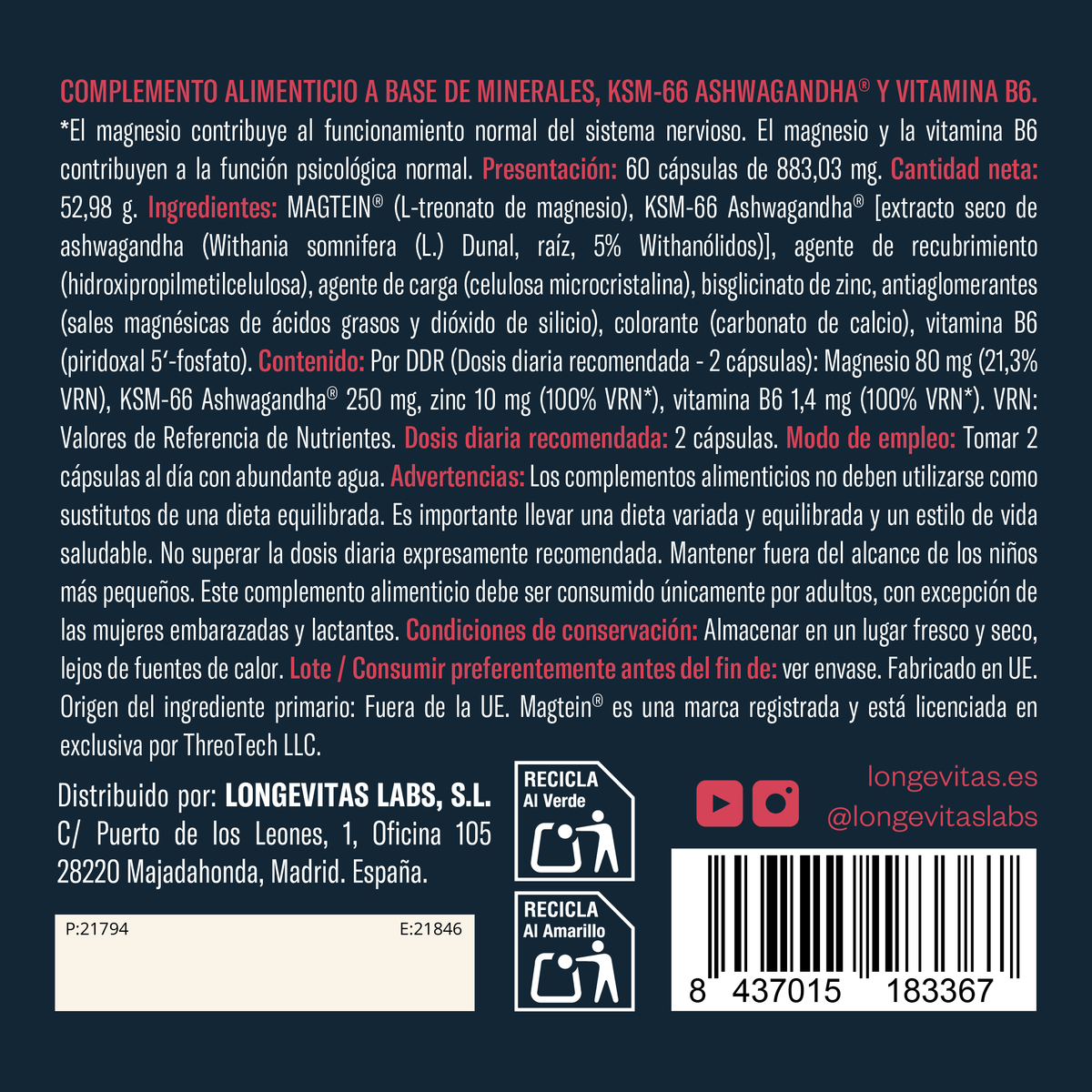 NeuroAdvanced- L-Treonato de Magnesio Magtein®